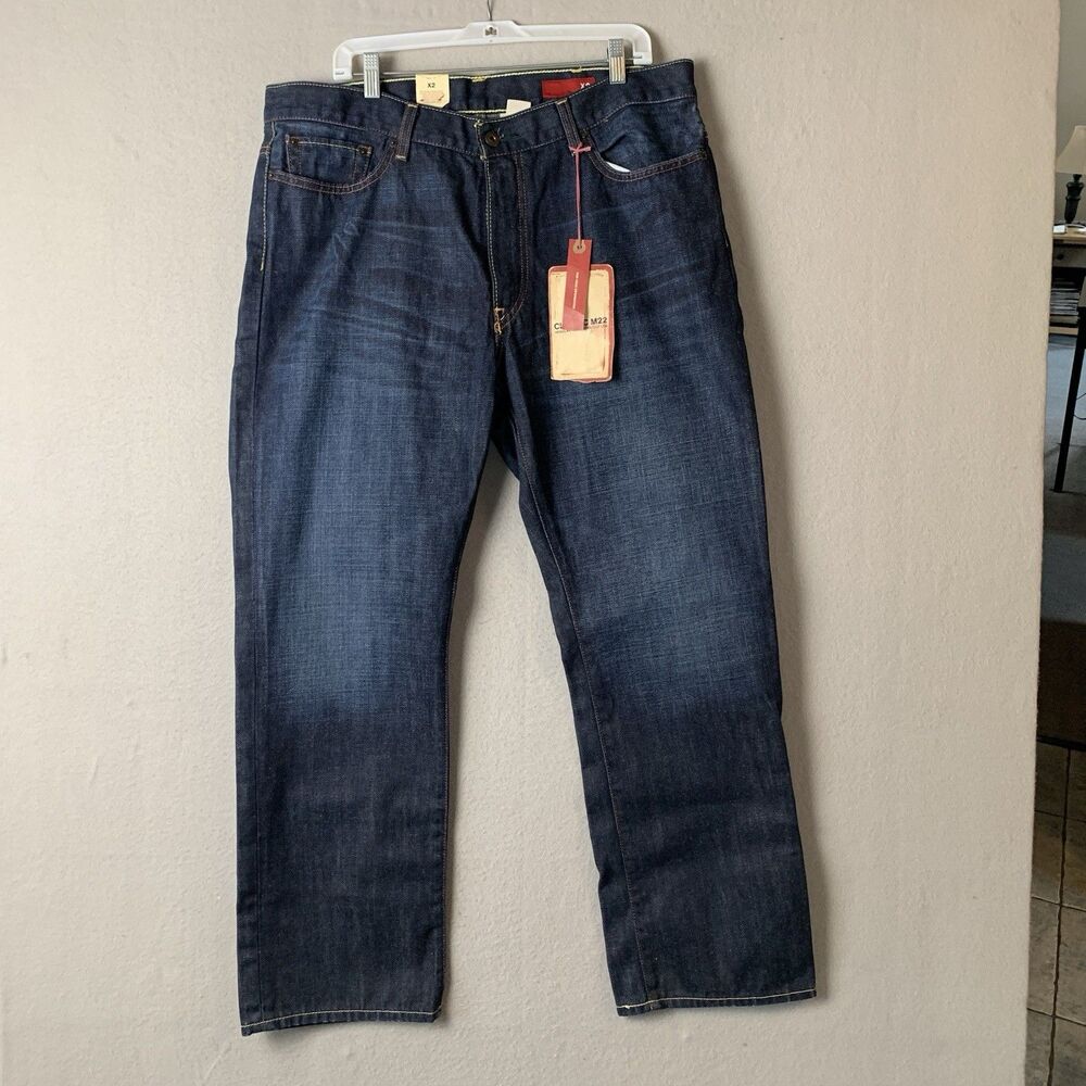 X2 M22 Classic Jeans Mens 38x30 Blue Regular Rise Straight Leg Quality NWT